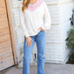 Champagne & Blush Rainbow Stripe Rib Chevron Top