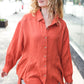 Everyday Rust Button Down Sharkbite Cotton Tunic Top