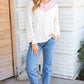 Champagne & Blush Rainbow Stripe Rib Chevron Top