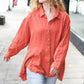 Everyday Rust Button Down Sharkbite Cotton Tunic Top