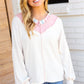 Champagne & Blush Rainbow Stripe Rib Chevron Top