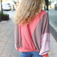 Boldy You Camel Dolman Sleeve Colorblock Knit Bomber Jacket