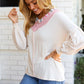 Champagne & Blush Rainbow Stripe Rib Chevron Top