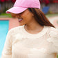 Pink Embroidered Bow Baseball Cap