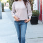 Stay Awhile Taupe Brushed Melange Puff Short Sleeve Sweater