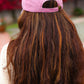 Pink Embroidered Bow Baseball Cap