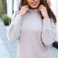 Stay Awhile Taupe Brushed Melange Puff Short Sleeve Sweater