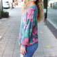 Everyday Hunter Green Floral Brushed Hacci Sweater Top