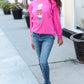 Holiday Hot Pink Sequin Nutcracker Ruffle Hacci Sweater