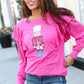 Holiday Hot Pink Sequin Nutcracker Ruffle Hacci Sweater