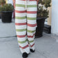 Holiday Vibes Rose & Green Fleece Plaid Drawstring Jogger