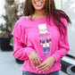 Holiday Hot Pink Sequin Nutcracker Ruffle Hacci Sweater