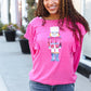 Holiday Hot Pink Sequin Nutcracker Ruffle Hacci Sweater