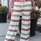 Holiday Vibes Rose & Green Fleece Plaid Drawstring Jogger