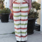 Holiday Vibes Rose & Green Fleece Plaid Drawstring Jogger