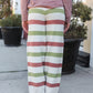 Holiday Vibes Rose & Green Fleece Plaid Drawstring Jogger