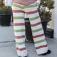 Holiday Vibes Rose & Green Fleece Plaid Drawstring Jogger