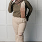 Cold Front Fringe Scarf in Coffee and Red