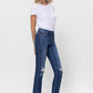 Mid Rise Crop Slim Straight Medium Jeans