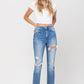 Super High Rise Distressed Straight