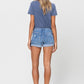 Mid Rise Single Cuffed Hem Shorts