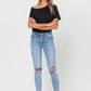 High Rise Button Up Ankle Skinny w/ Cuff