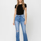 High Rise Flare W/Flare Detail Jeans