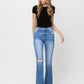 High Rise Flare W/Flare Detail Jeans