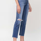 Mid-Rise Straight Crop Jeans