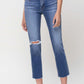 Mid-Rise Straight Crop Jeans