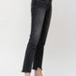High Rise Straight Crop with Uneven Hem Details