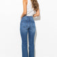 High Waisted Distressed Bootcut