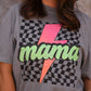 Mama Checkered Lightning Bolt Tee/Long Sleeve