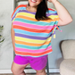 Feeling Bold Multicolor Stripe Dolman Bow Tie Sleeve Top