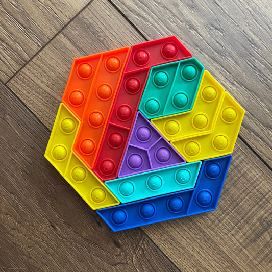 Silicone Fidget Poppers - Rainbow Puzzle
