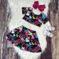 Crop and Skort Set - Bright Grafiti