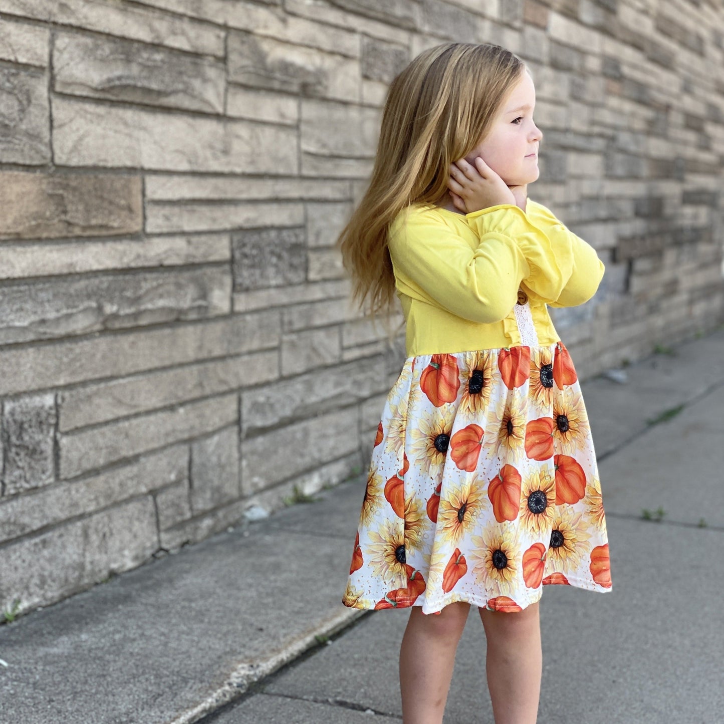 Sunflowers & Pumpkins Fall Mid Twirl Dress