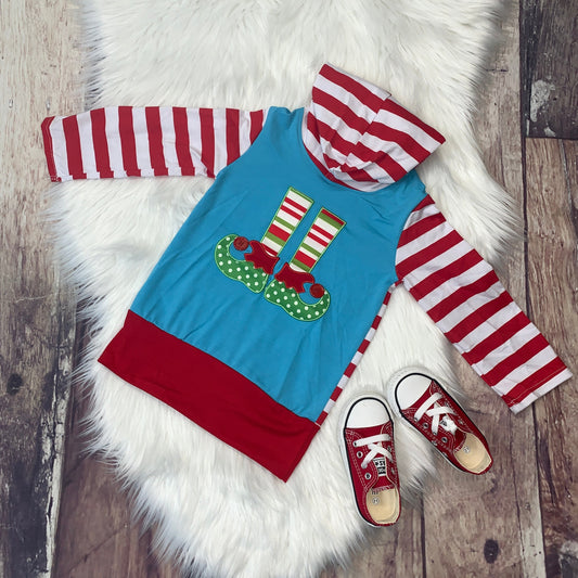 Embroidered Elf Shoes Hooded Hoodie