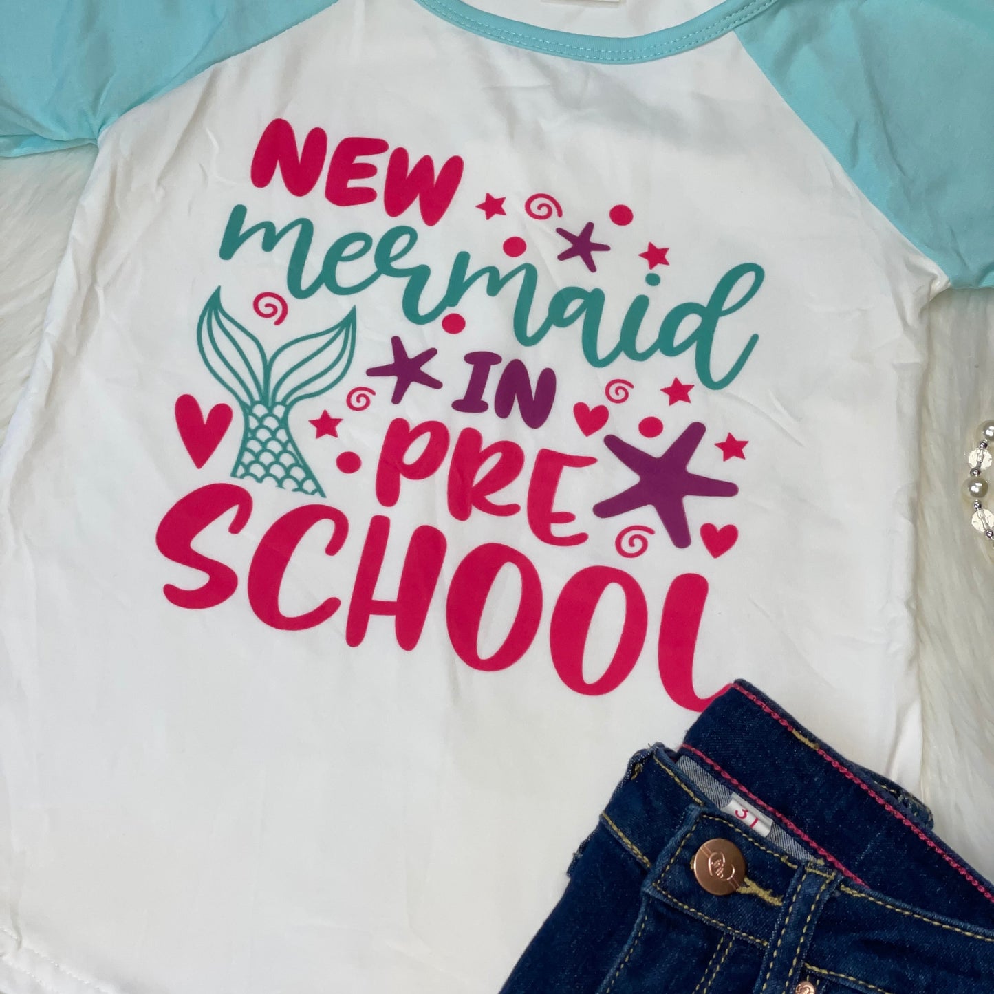 Back to School Raglan - New Mermaid in Pre-School