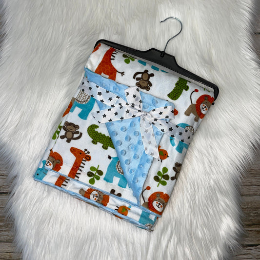 Minky Dot Plush Baby Blanket - Wild Safari