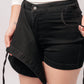 Bentli High Rise Side Tie Denim Skort in Black