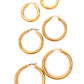 Day to Day Hoop Earrings Set in Gold