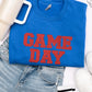 PREORDER: Embroidered Glitter Game Day Sweatshirt in Royal Blue/Red