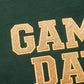 PREORDER: Embroidered Glitter Game Day Sweatshirt in Forest Green/Old Gold