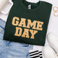 PREORDER: Embroidered Glitter Game Day Sweatshirt in Forest Green/Old Gold