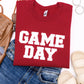 PREORDER: Embroidered Glitter Game Day Sweatshirt in Crimson/White