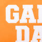 PREORDER: Embroidered Glitter Game Day Sweatshirt in Bright Orange/White