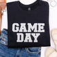 PREORDER: Embroidered Glitter Game Day Sweatshirt in Black/Silver