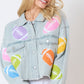 Football Towel & Sequin Embroidery Denim Jacket