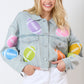 Football Towel & Sequin Embroidery Denim Jacket